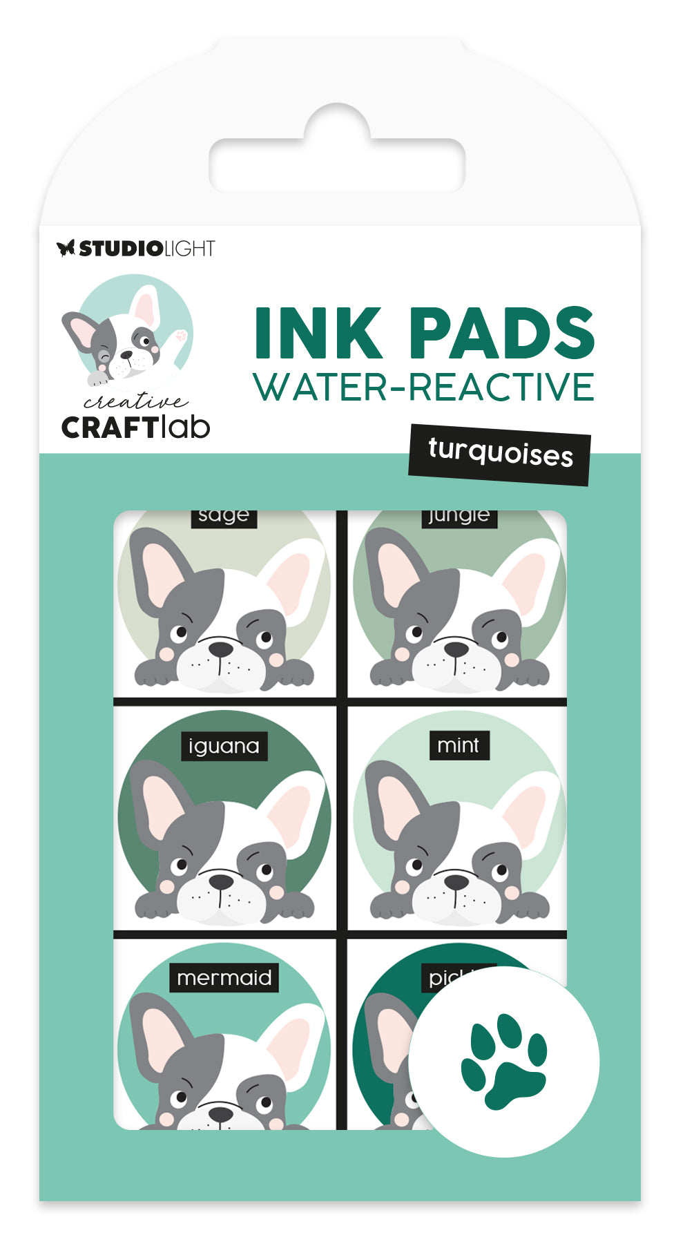 CCL Ink Pads Water-Reactive Turquoises Essentials 6 PC