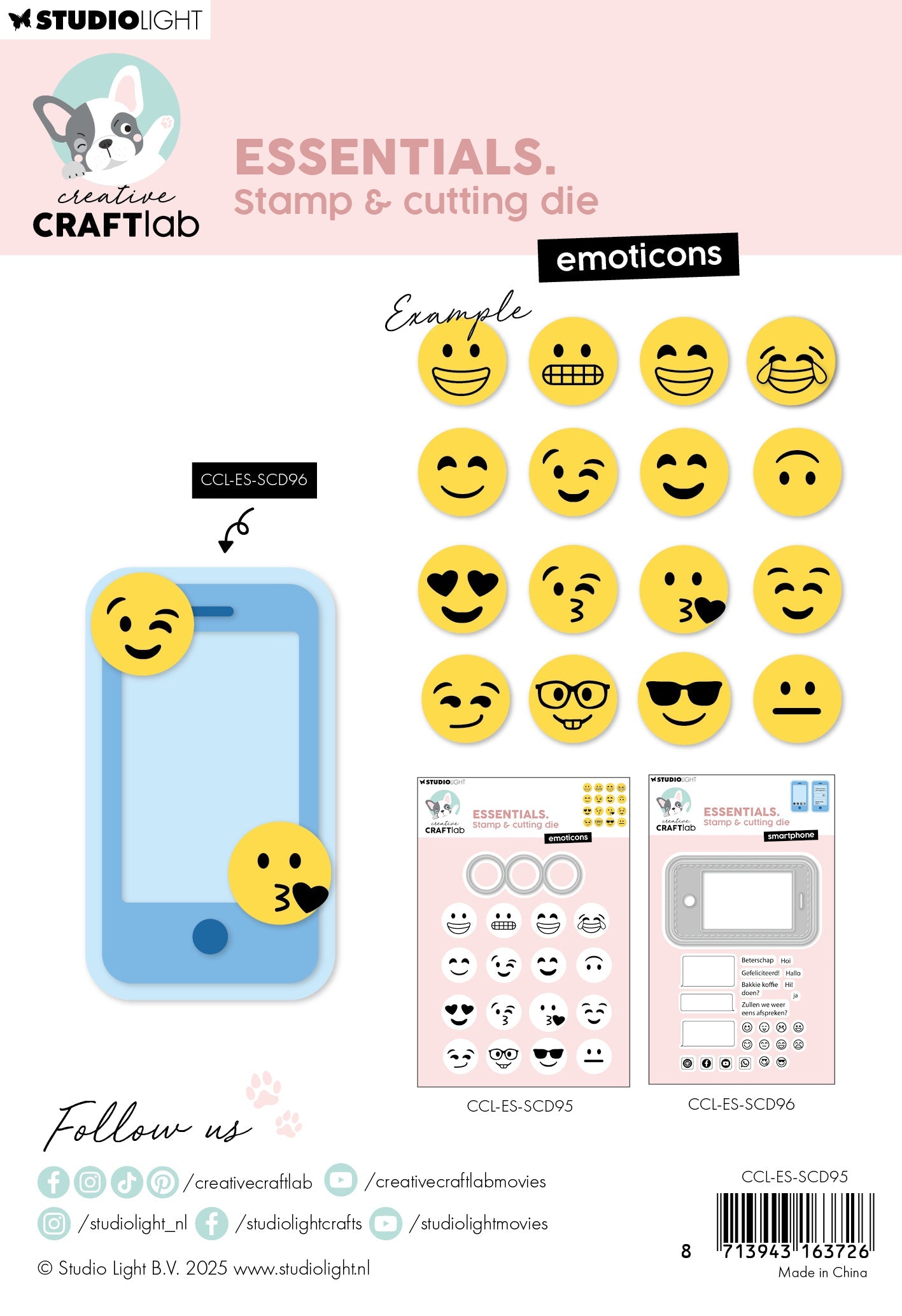 CCL Stamp & Cutting Die Emoticons Essentials 17 Pieces
