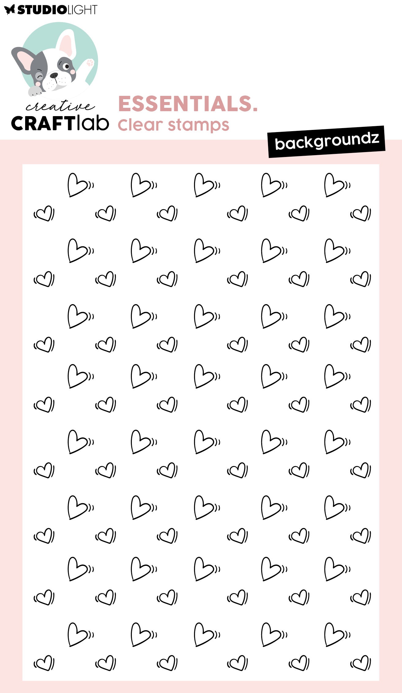 CCL Clear Stamp Backgroundz Hearts Essentials 1 Piece