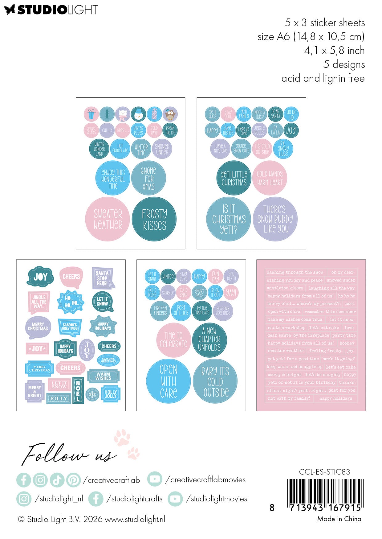 CCL Sticker Pad Days To Remember Essentials 15 Sheets