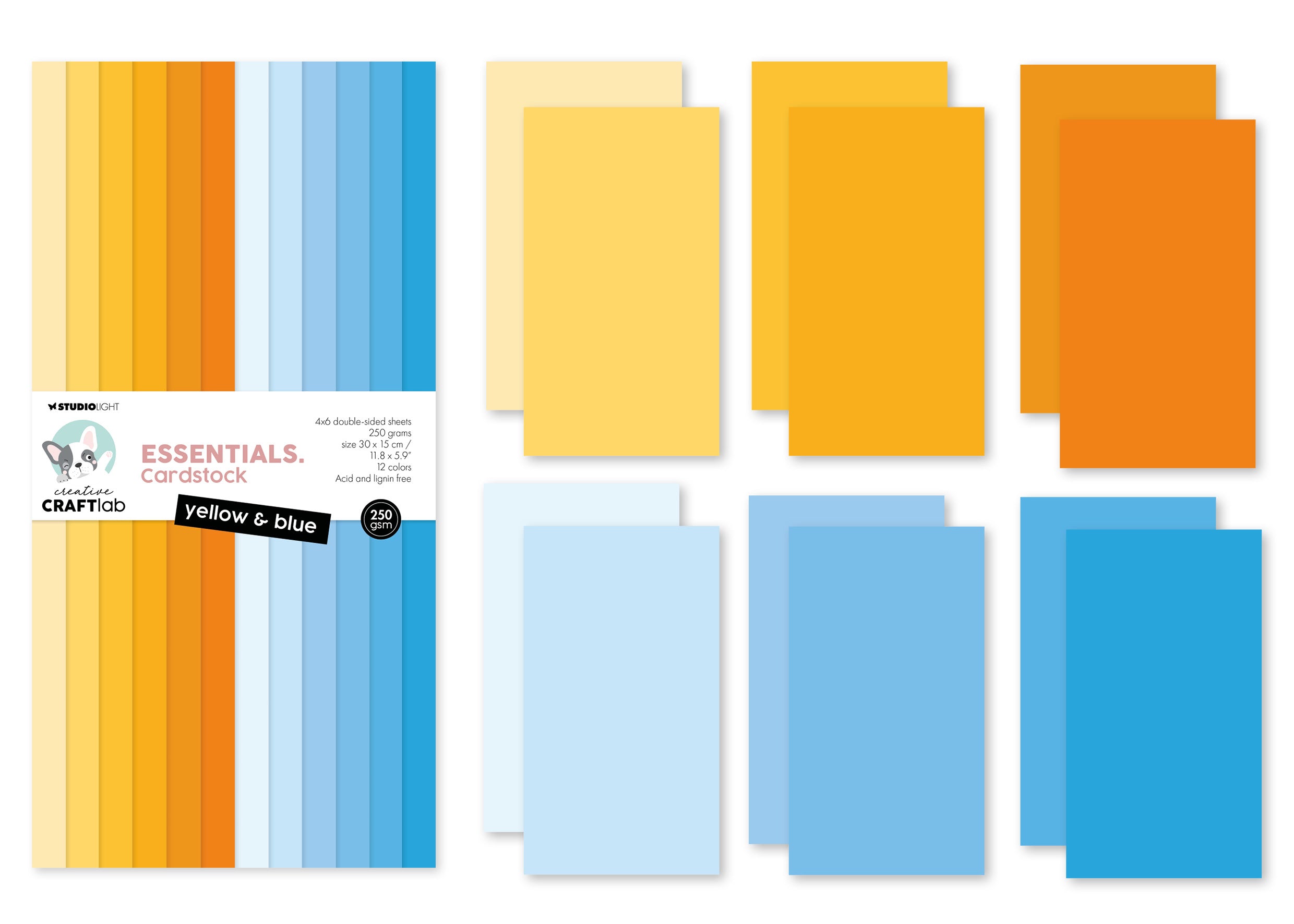 CCL Unicolor Paper Pad Yellow & Blue Essentials 24 SH