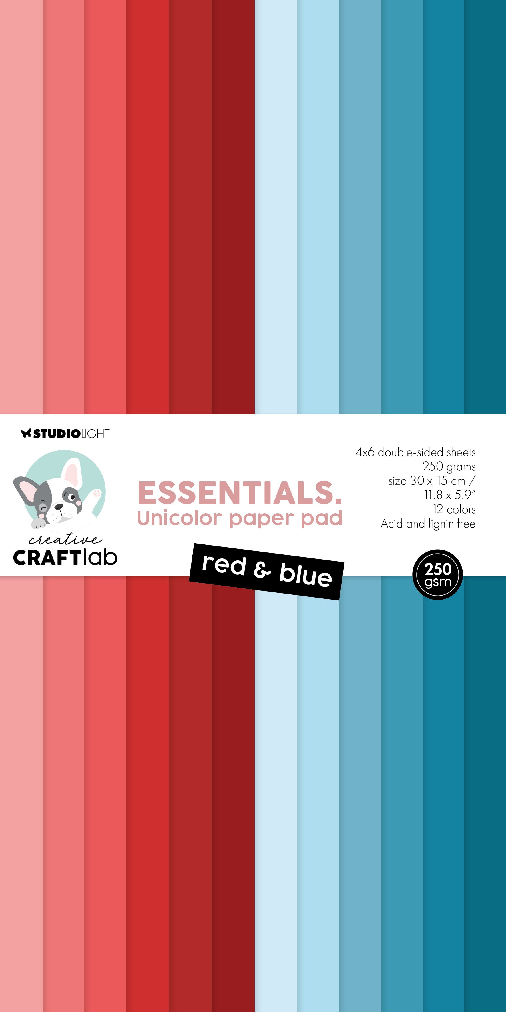 CCL Unicolor Paper Pad Red & Blue Essentials 24 SH