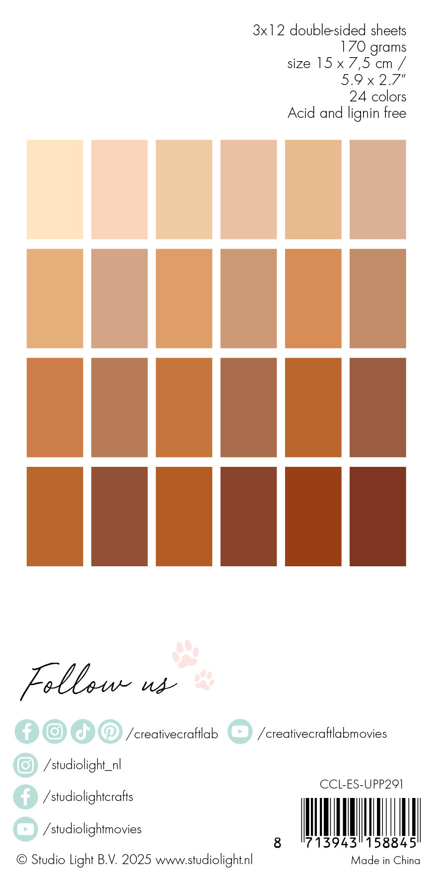 CCL Unicolor Paper Pad Cookies Essentials 24 SH