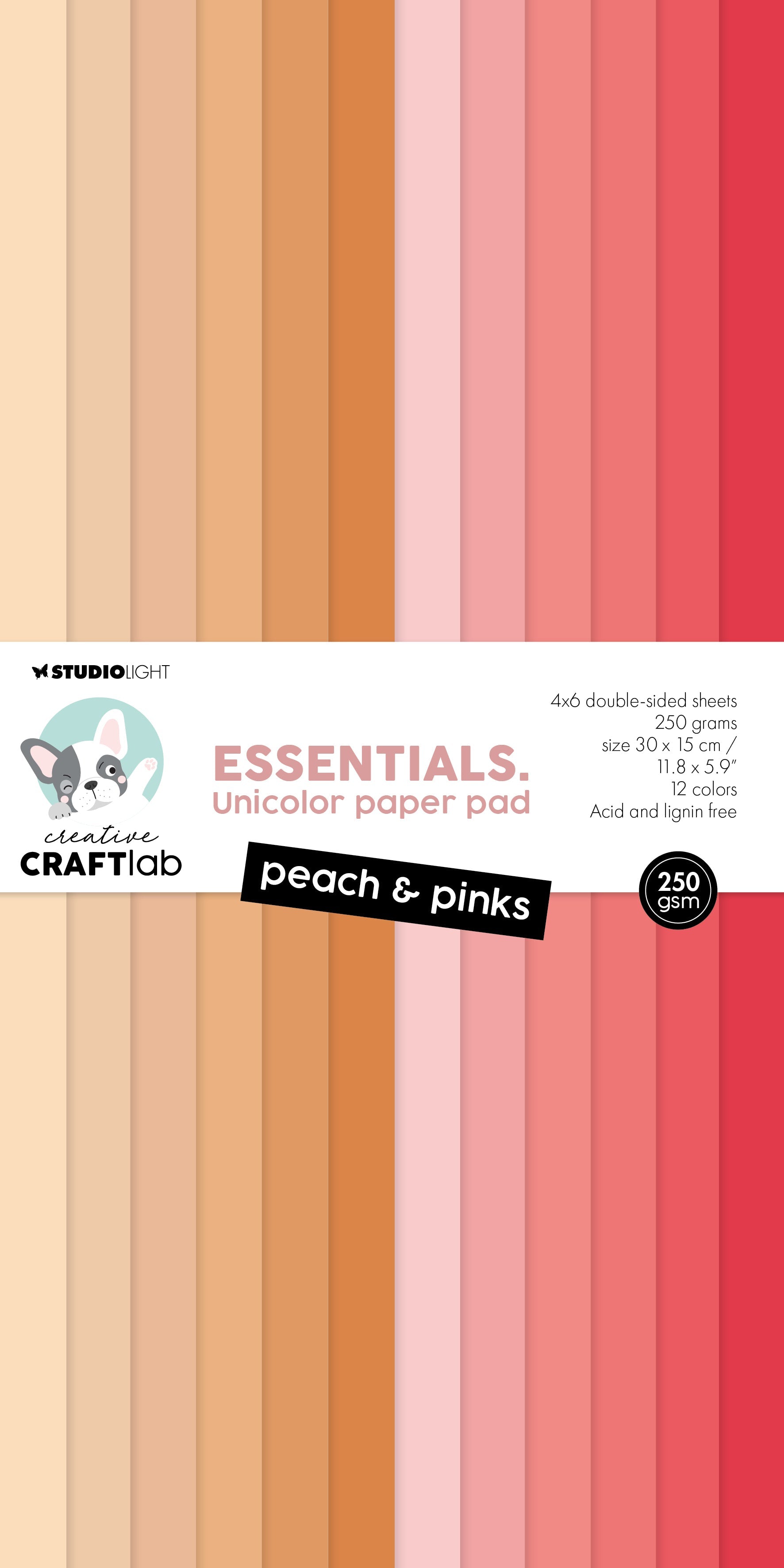 CCL Unicolor Paper Pad Peach & Pinks Essentials 24 SH