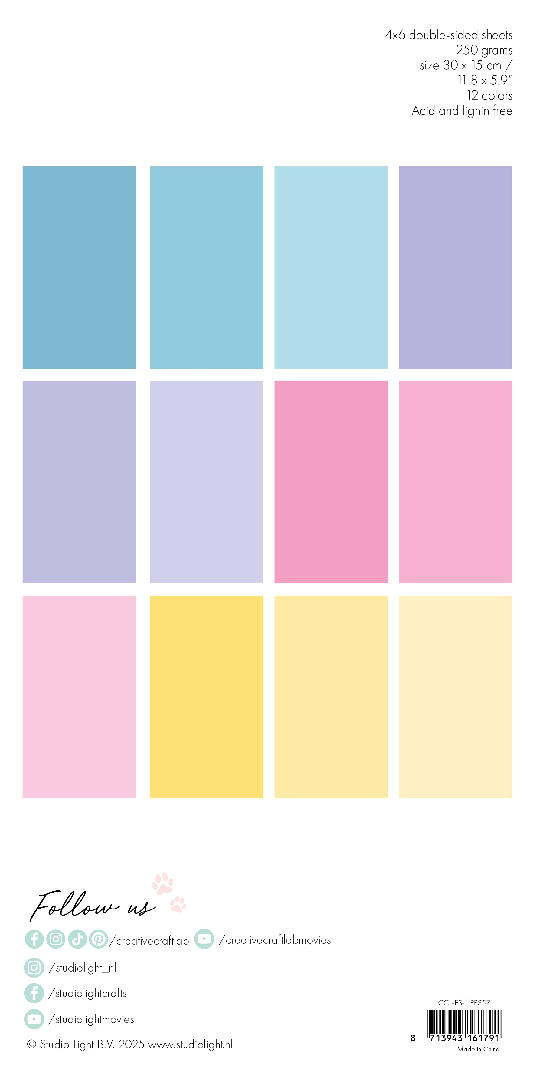 CCL Unicolor Paper Pad Sweet As Candy Essentials 24 Sheets