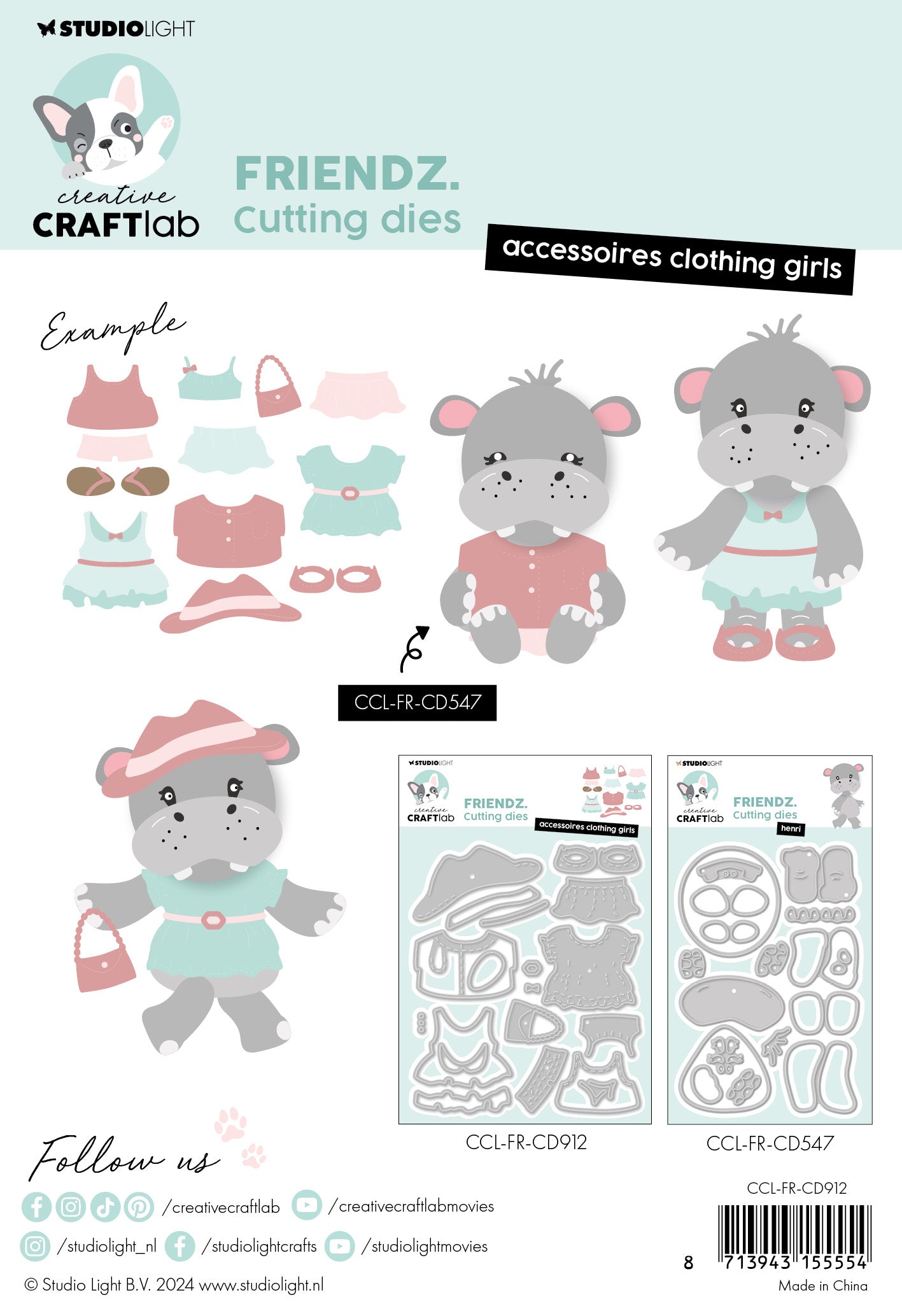 CCL Cutting Die Accessoires Clothing Girls Friendz 17 PC