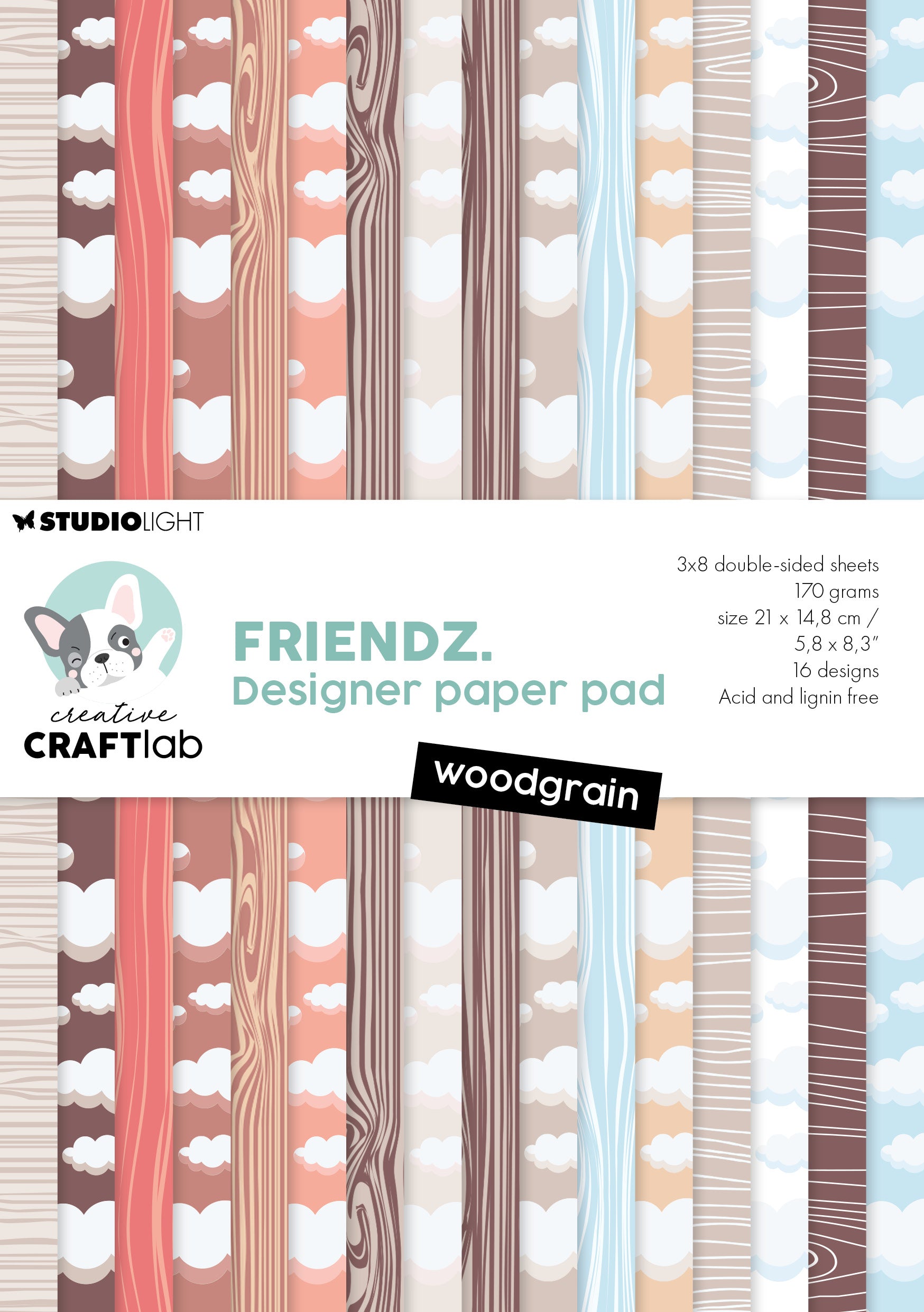 CCL Design Paper Pad Woodgrain Friendz 24 SH