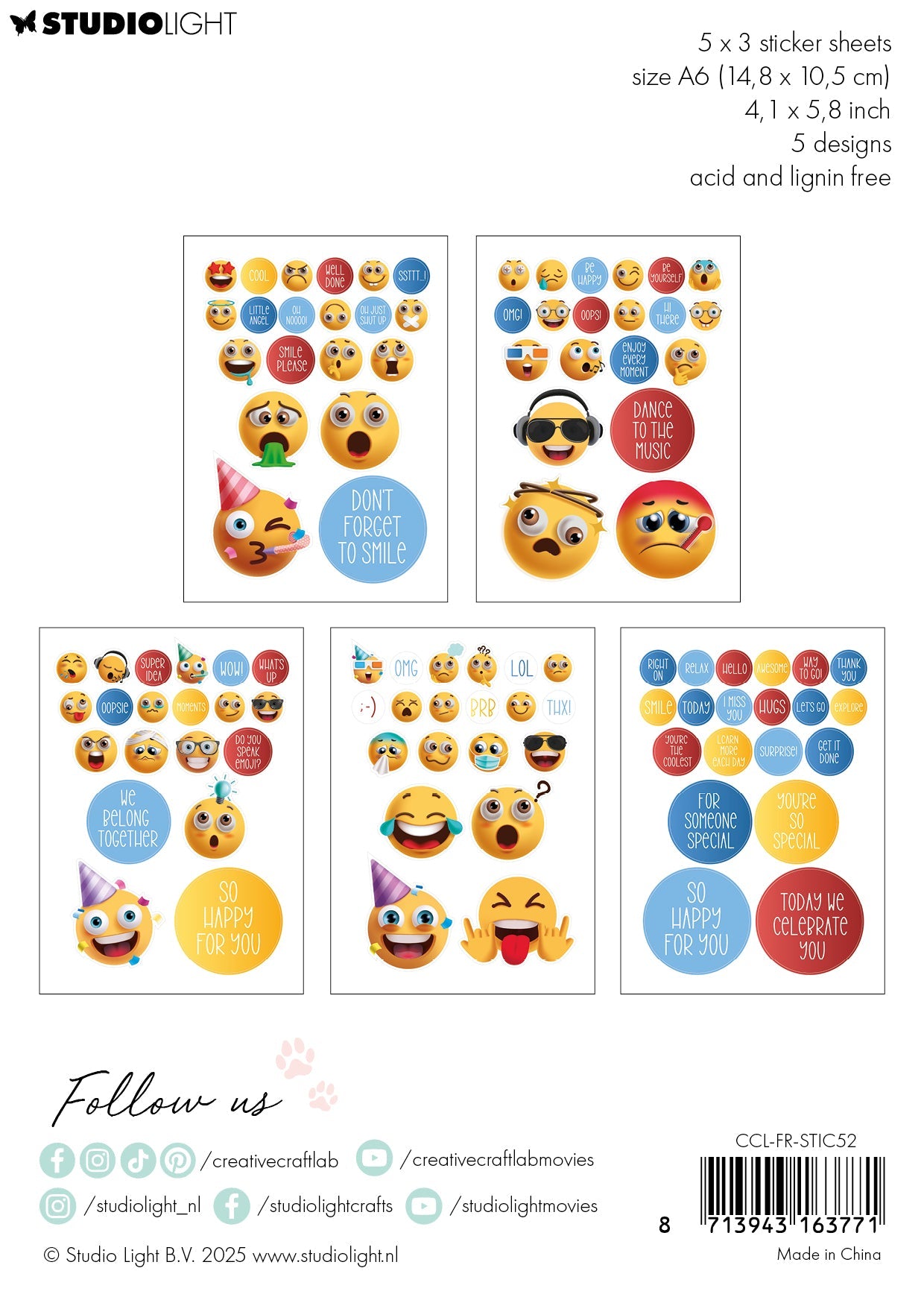 CCL Stickers Smile Please Friendz 15 Sheets