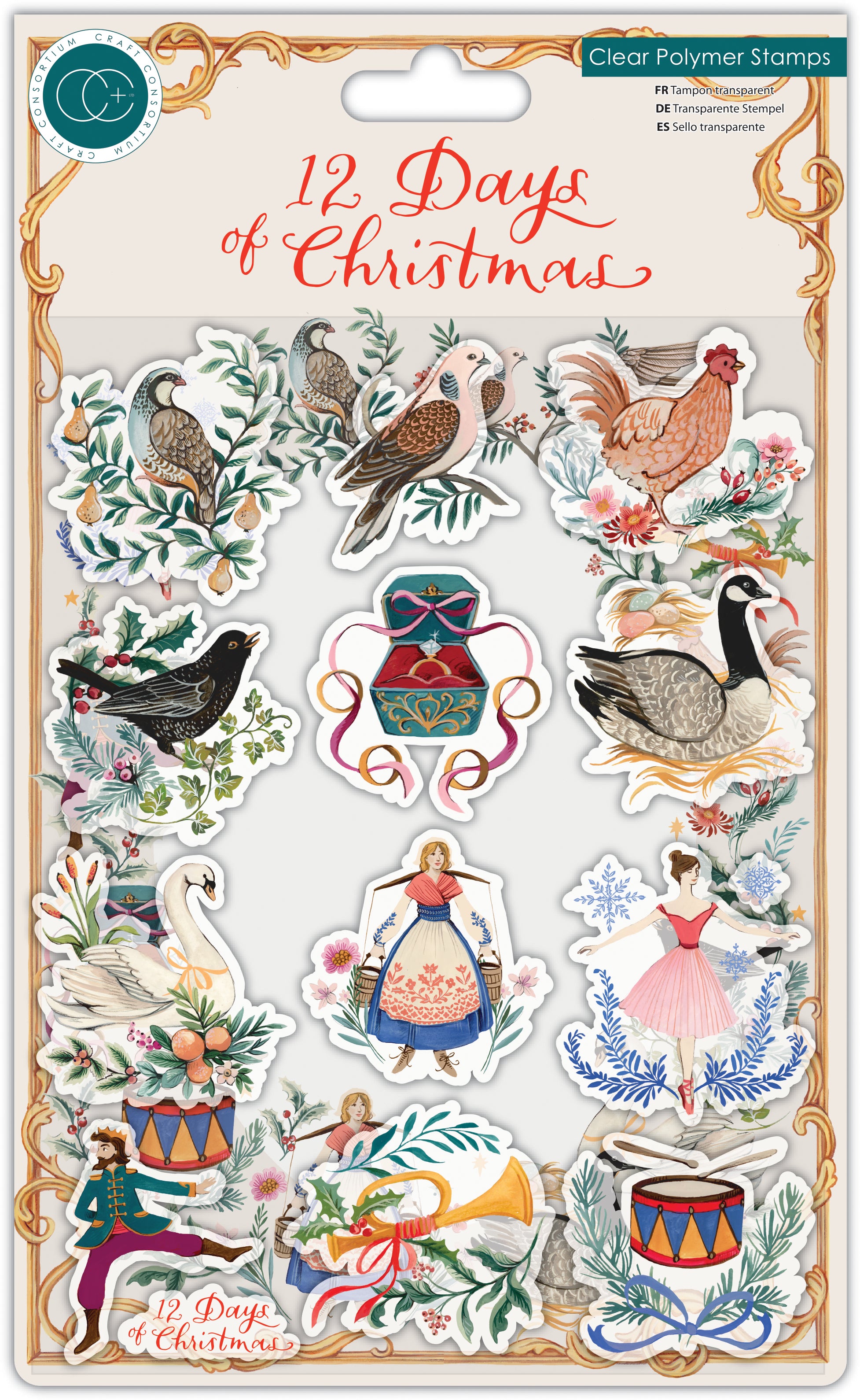 Craft Consortium 12 Days Of Christmas - 6x8 Stamp Set