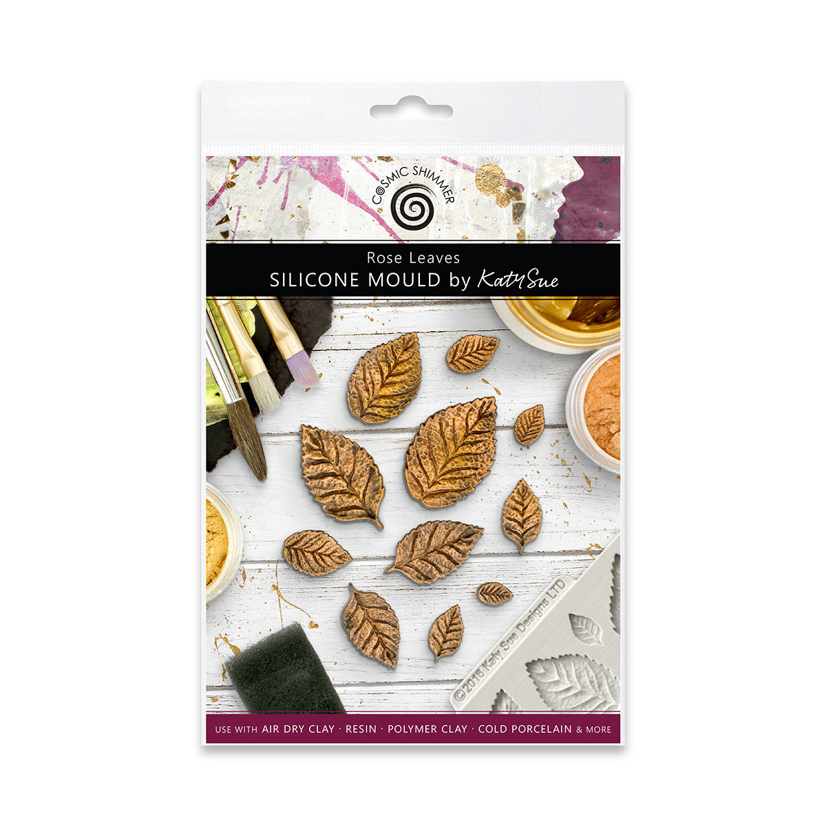 Cosmic Shimmer Rose Leaves Silicone Mould