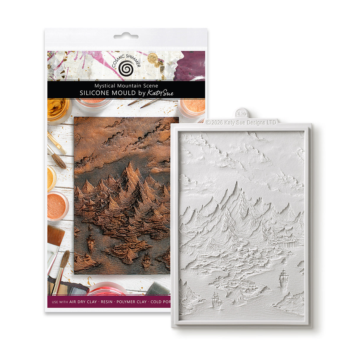 Cosmic Shimmer Mystical Mountain Scene Silicone Mould
