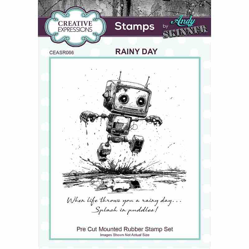 Creative Expressions Andy Skinner Botology Rainy Day Pre Cut Rubber Stamp