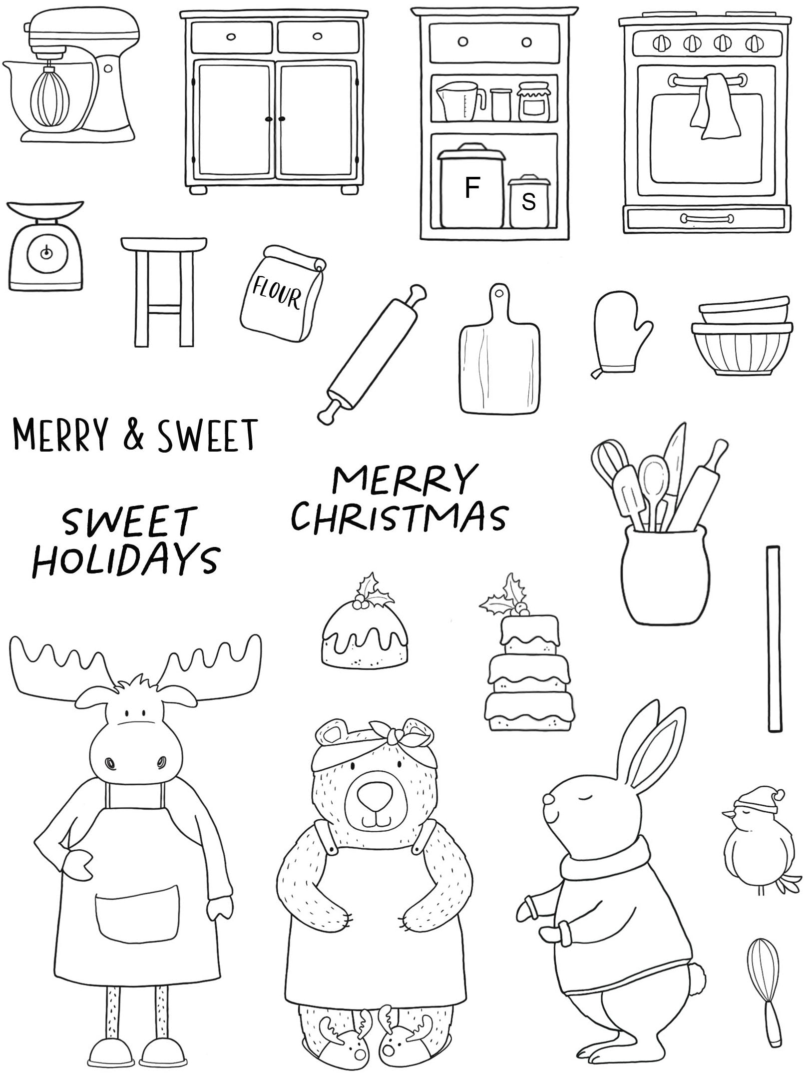 Creative Expressions Jane's Doodles Merry & Sweet 6 in x 8 in Clear Stamp Set