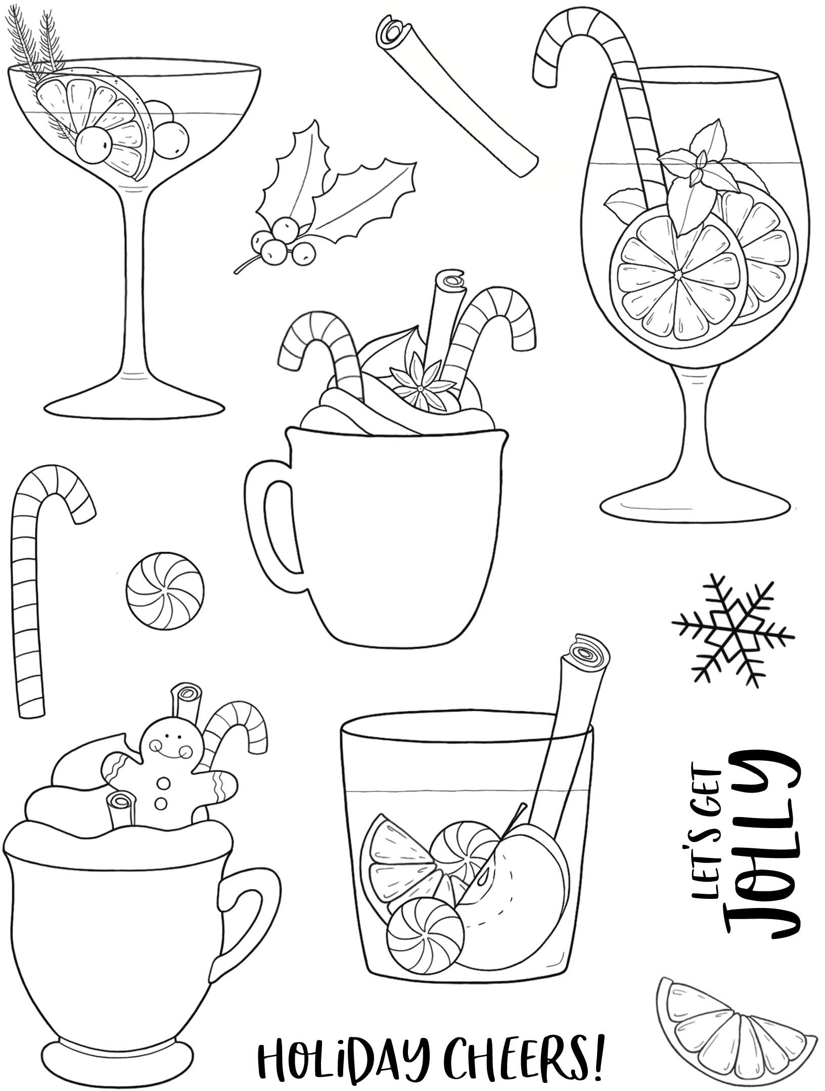 Creative Expressions Jane's Doodles Holiday Cheers 6 in x 8 in Clear Stamp Set
