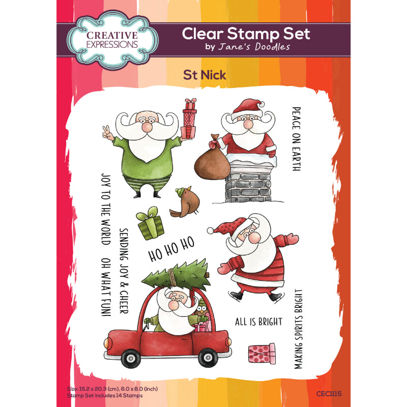 Creative Expressions Jane's Doodles St Nick 6 in x 8 in Clear Stamp Set