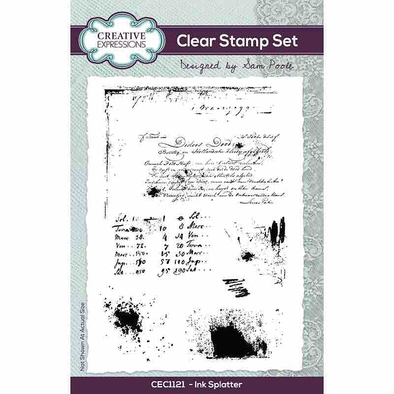 Creative Expressions Sam Poole Ink Splatter 4 in x 6 in  Clear Stamp Set