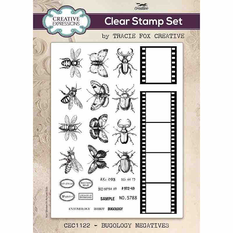 Creative Expressions Tracie Fox Bugology Negatives 6 in x 8 in Clear Stamp Set