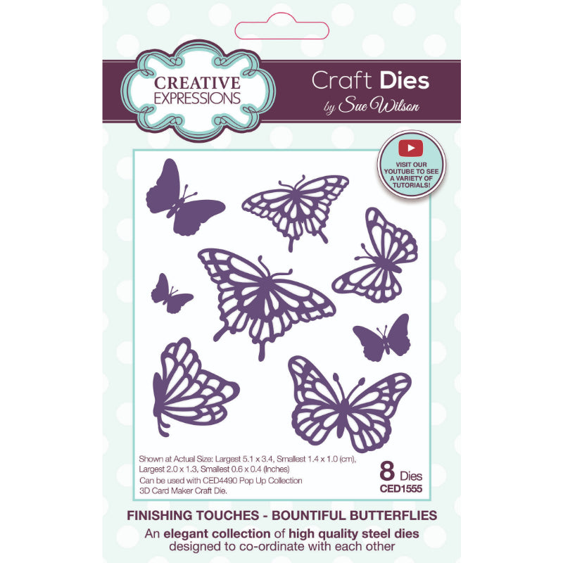 Creative Expressions Sue Wilson Finishing Touches Bountiful Butterflies Craft Die