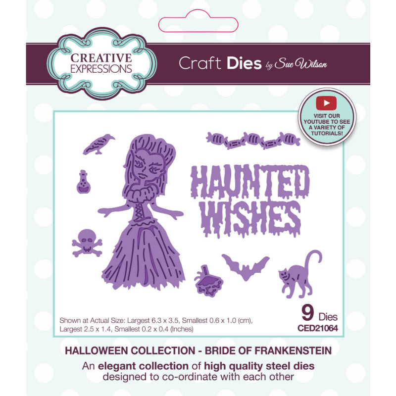 Creative Expressions Sue Wilson Halloween Bride of Frankie Craft Die