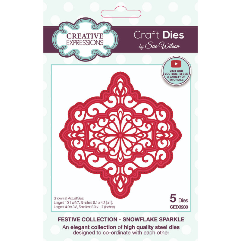 Creative Expressions Sue Wilson Festive Snowflake Sparkle Craft Die