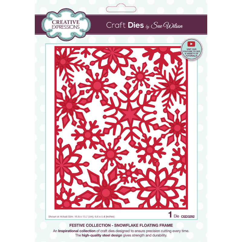 Creative Expressions Sue Wilson Festive Snowflake Floating Frame Craft Die