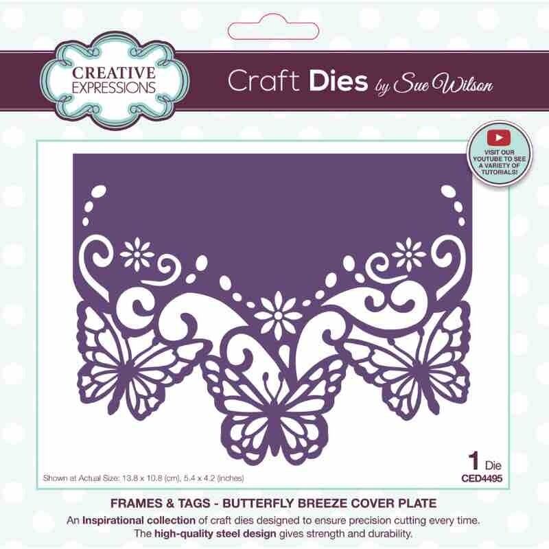 Creative Expressions Sue Wilson Frames & Tags Butterfly Breeze Cover Plate Craft Die