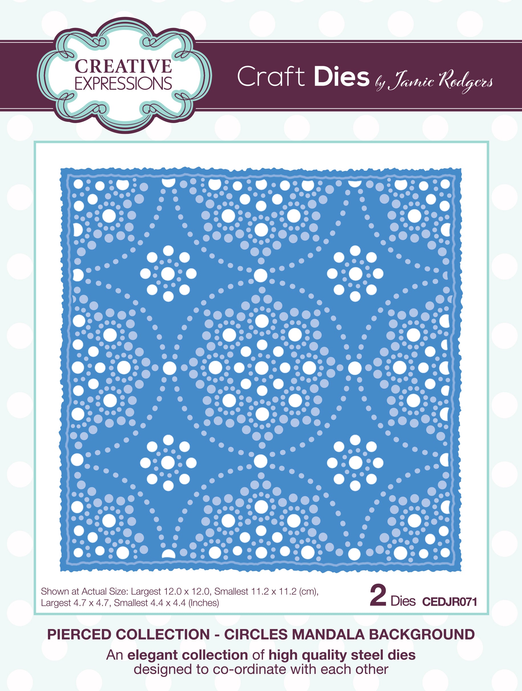 Creative Expressions Jamie Rodgers Circles Mandala Background Craft Die