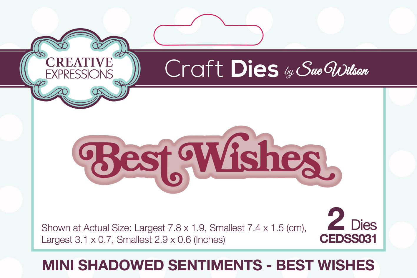 Creative Expressions Sue Wilson Mini Shadowed Sentiments Best Wishes Craft Die