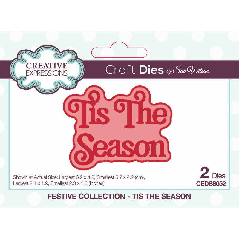 Creative Expressions Sue Wilson Festive Shadowed Sentiments Tis The Season Craft Die