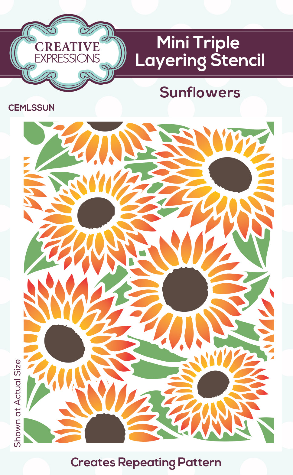 Creative Expressions Sunflowers Mini Triple Layering Stencil 4 in x 3 in Set of 3