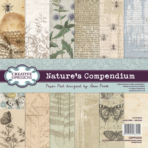 Creative Expressions Sam Poole Nature's Compendium 8 in x 8 in Paper Pad