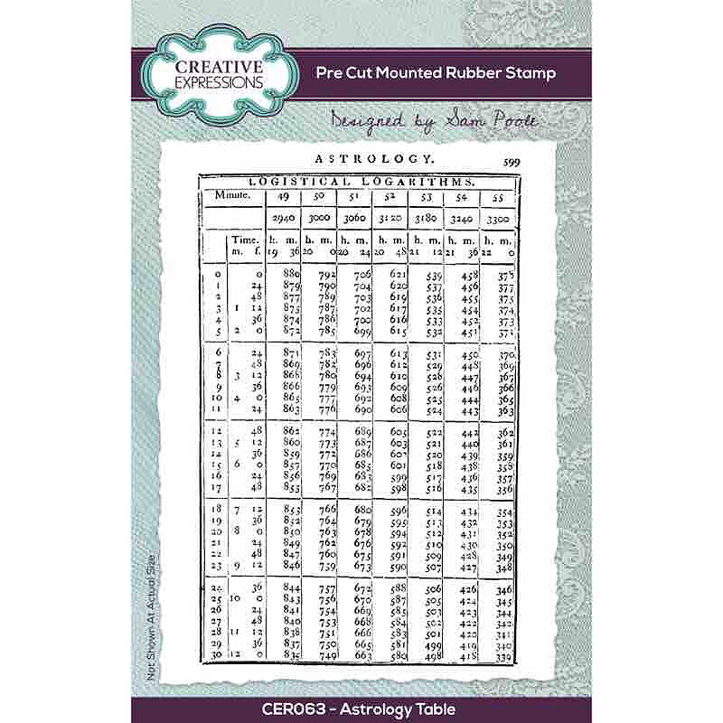 Creative Expressions Sam Poole Astrology Table 4 in x 6 in Pre-Cut Rubber Stamp