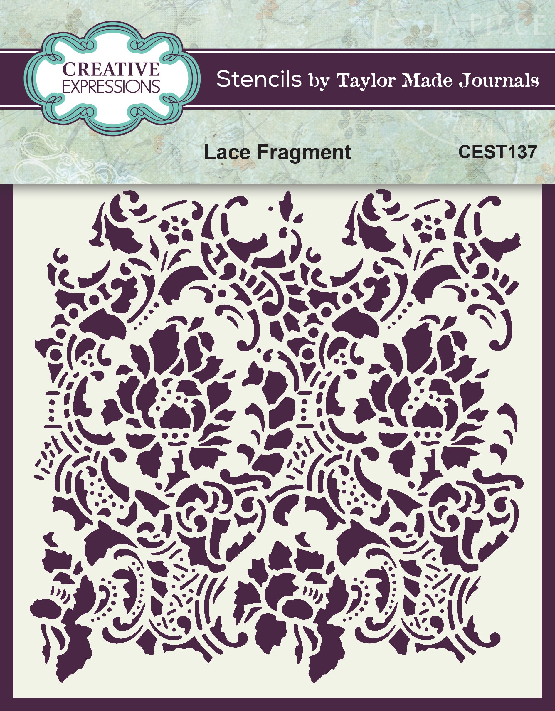 Creative Expressions Taylor Made Journals Lace Fragment 6 in x 6 in Stencil