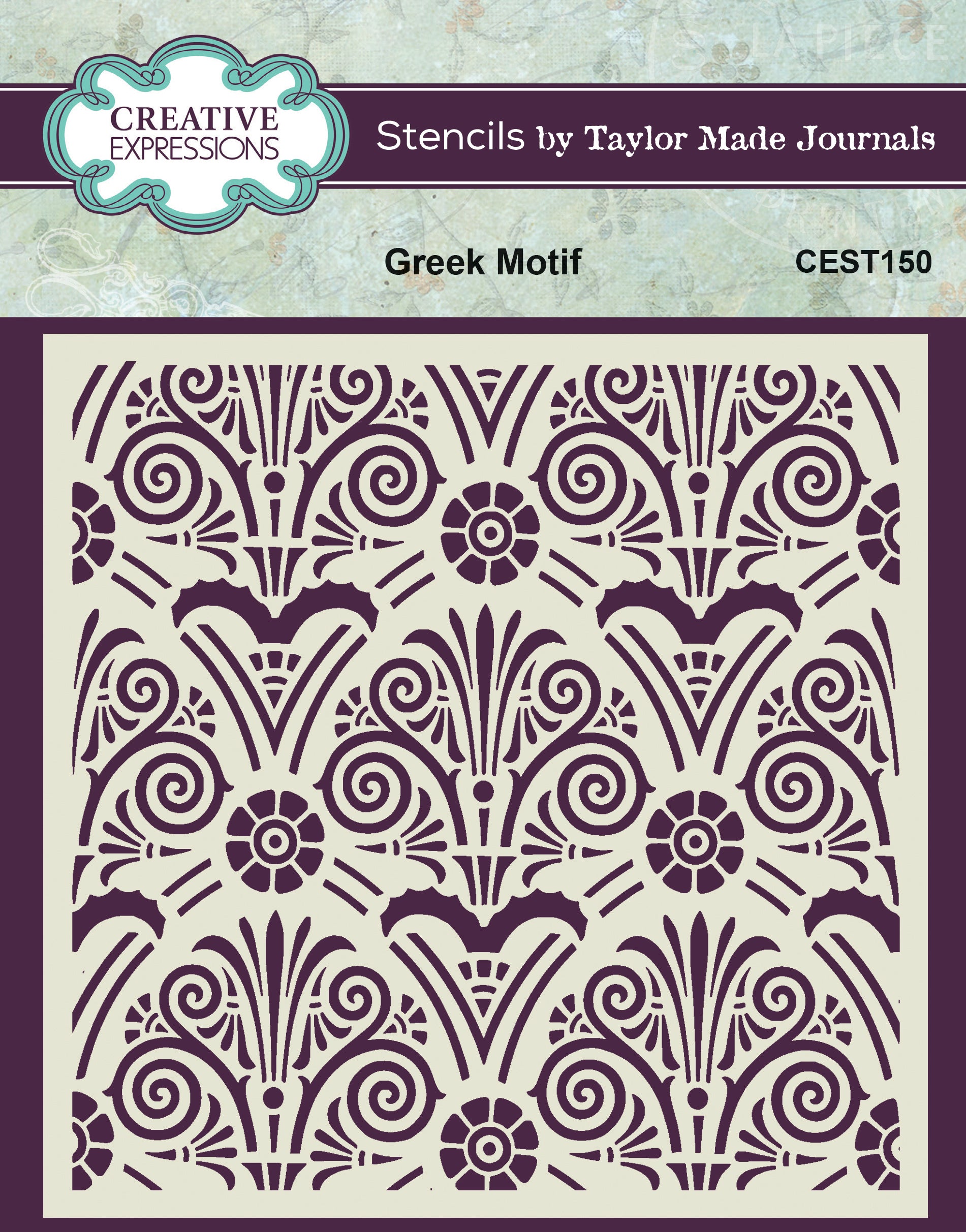 Creative Expressions Taylor Made Journals Greek Motif 6 in x 6 in Stencil