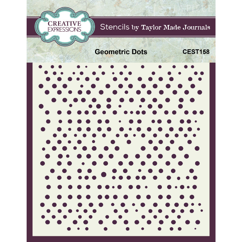 Creative Expressions Taylor Made Journals Geometric Dots 6 in x 6 in Stencil