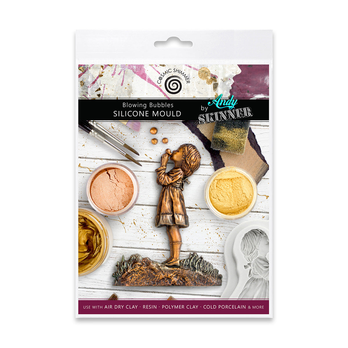 Cosmic Shimmer Blowing Bubbles Silicone Mould by Andy Skinner