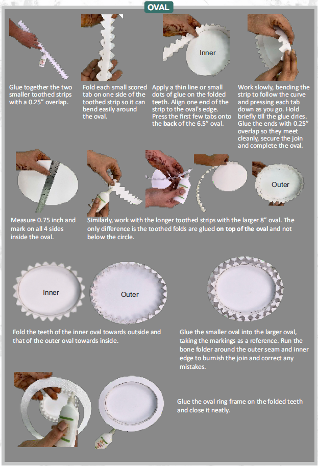 CrafTreat 3D Fold Shapes - Shadow Box White - Oval 3pcs