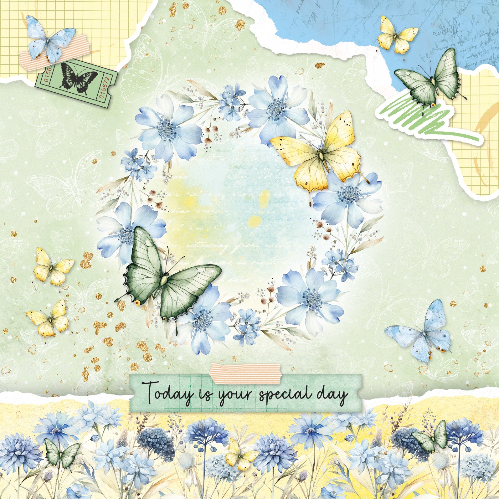 SL Card Making Pad Butterflies Essentials 14 Sheets