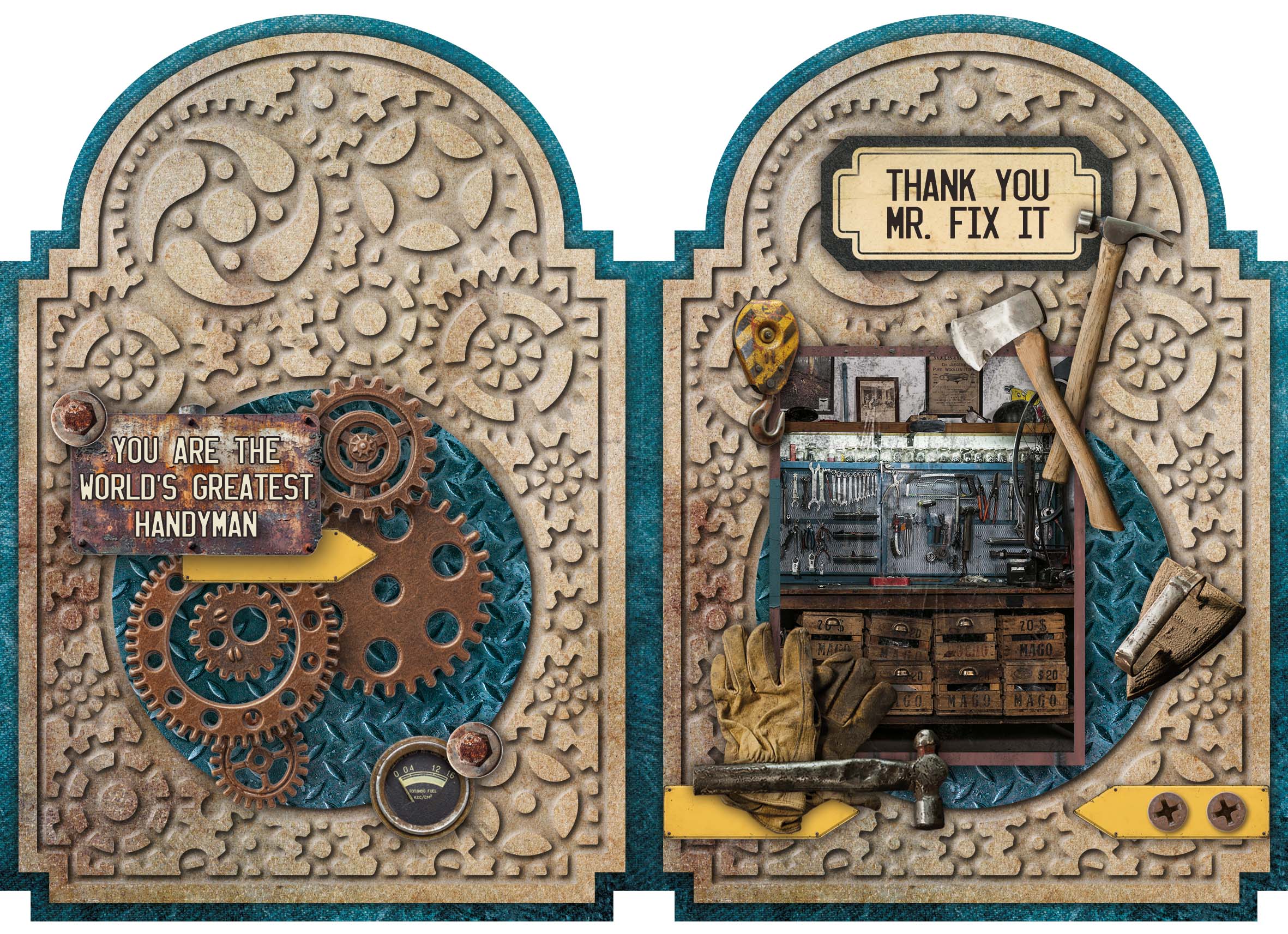 SL Cardmaking Pad Gearhead Workshop Essentials 14 Sheets