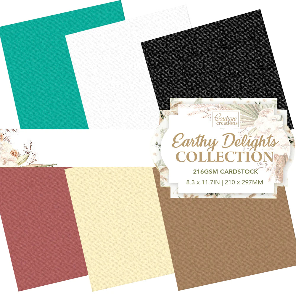 Couture Creations - Earthy Delights Collection A4 Cardstock - (24 Sheets - 4 x 6 Colours)