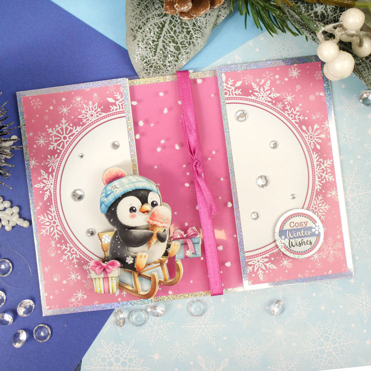 Delightful Penguins Decoupage Card Kit