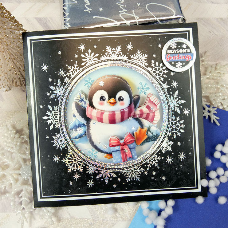 Delightful Penguins Decoupage Card Kit