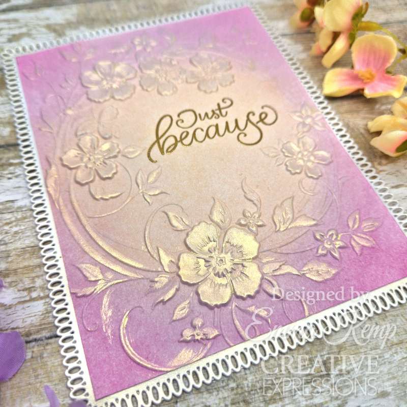 Creative Expressions Blossom Wreath Companion Colouring Stencils 6 in x 8 in Set of 2