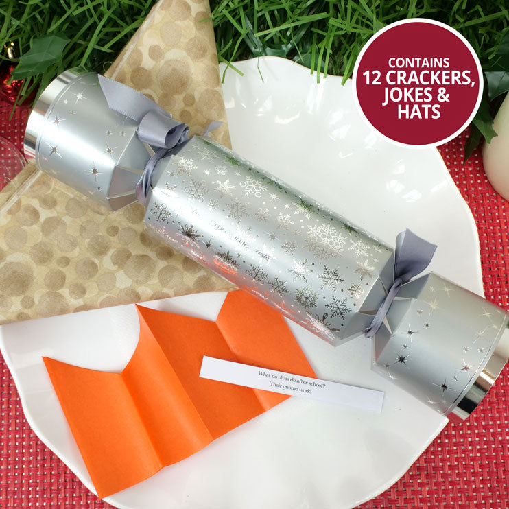 Luxury Christmas Crackers - Silver Shimmer