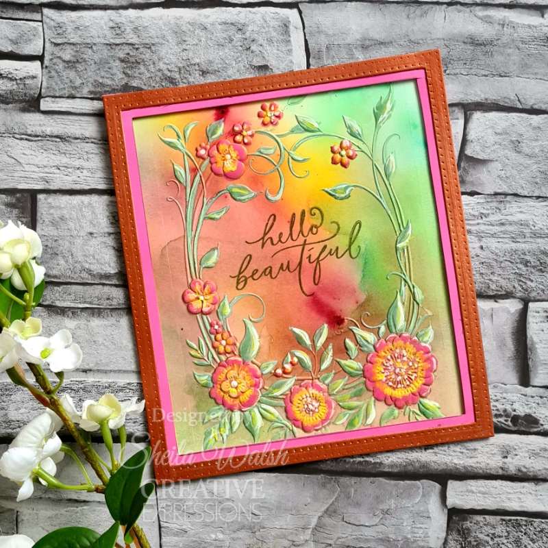 Creative Expressions Floral Symphony 5 in x 7 in 3D Embossing Folder