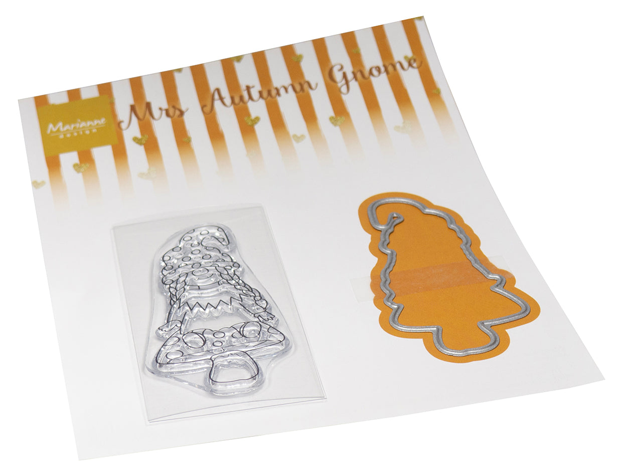 Marianne Design Stamp & Die Set - Mrs. Autumn Gnome