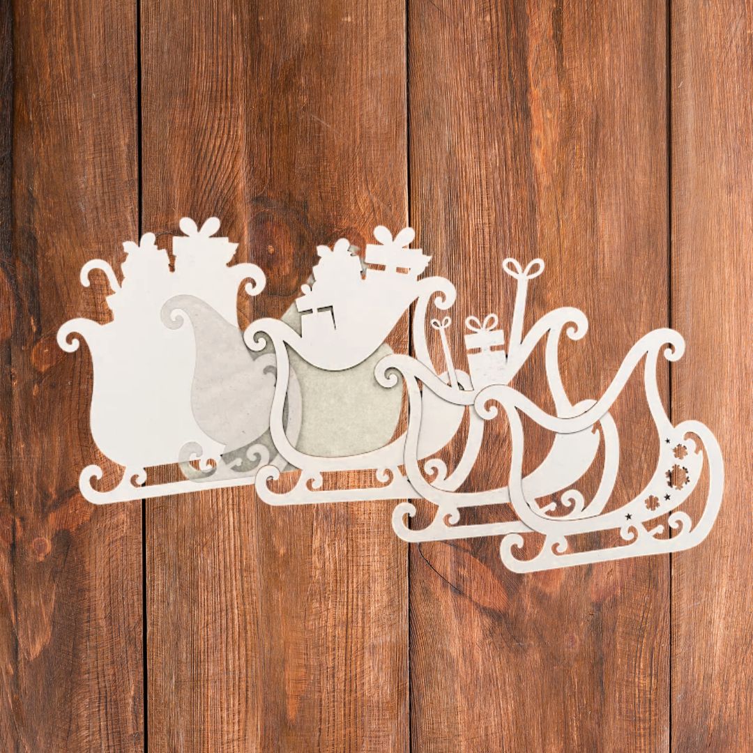 CrafTreat 3D Shaker Chipboards - Sleigh