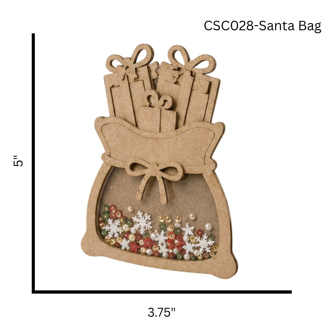 CrafTreat 3D Shaker Chipboards - Santa Bag