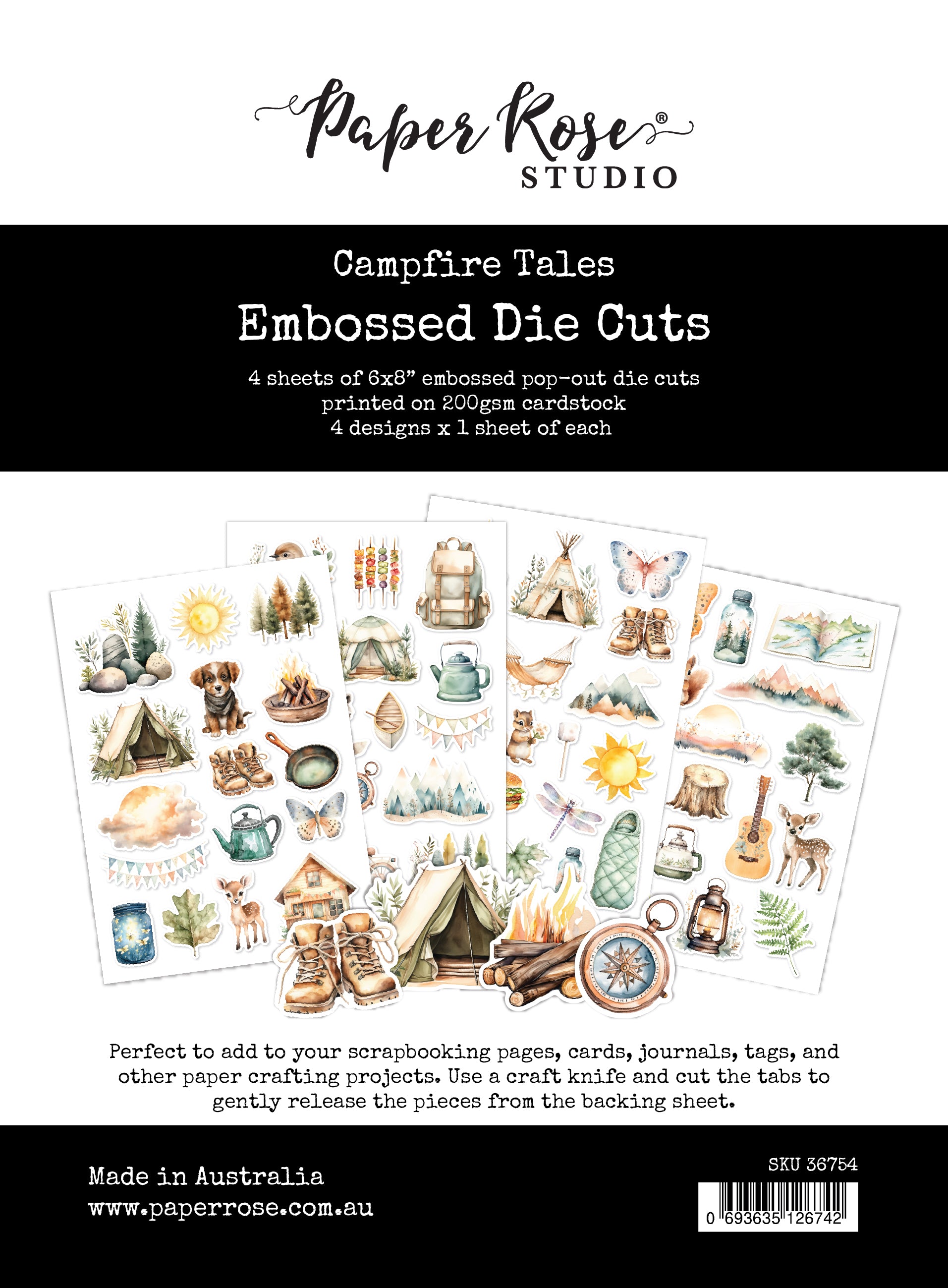 Campfire Tales 6 x 8" Embossed Die Cuts  36754