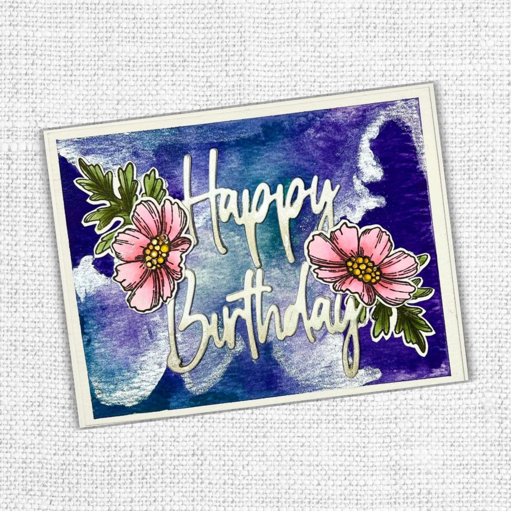 Tall Script Words Happy Birthday Metal Cutting Die 26101